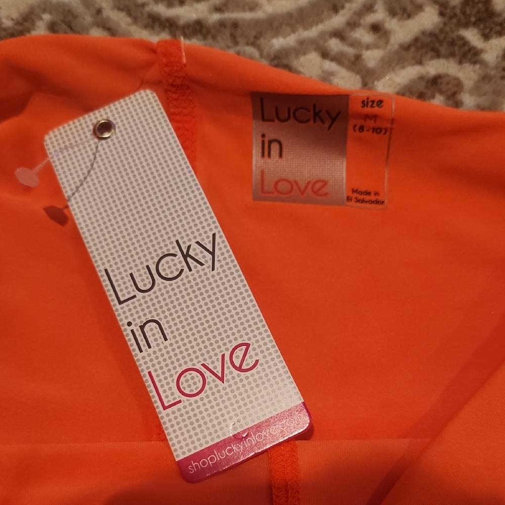 Lucky in Love Women's Orange Tennis Skirt - Picture 5 of 6